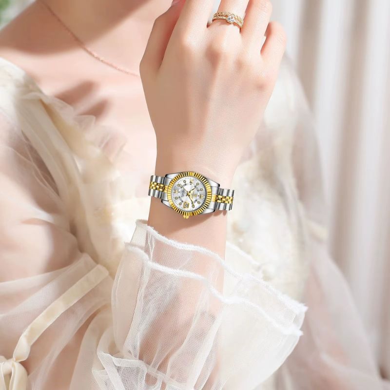 Montre quartz femme Métal Bicolore Étanche - vue 6 - Montrelio