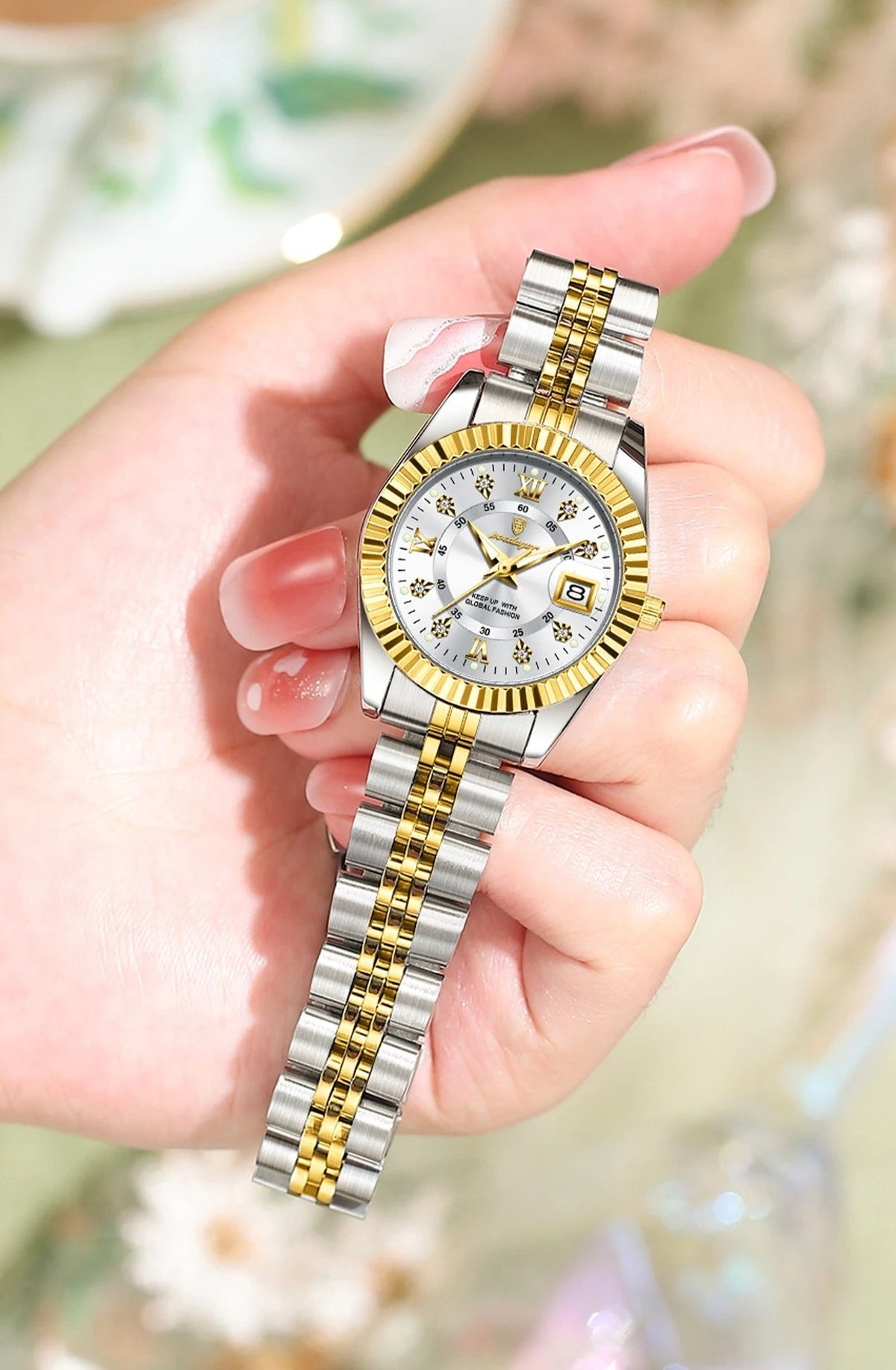 Montre quartz femme Métal Bicolore Étanche - vue 6 - Montrelio