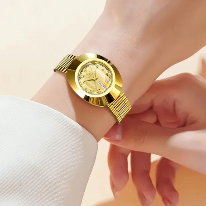Montre quartz femme Ovale Dorée - vue 2 - Montrelio
