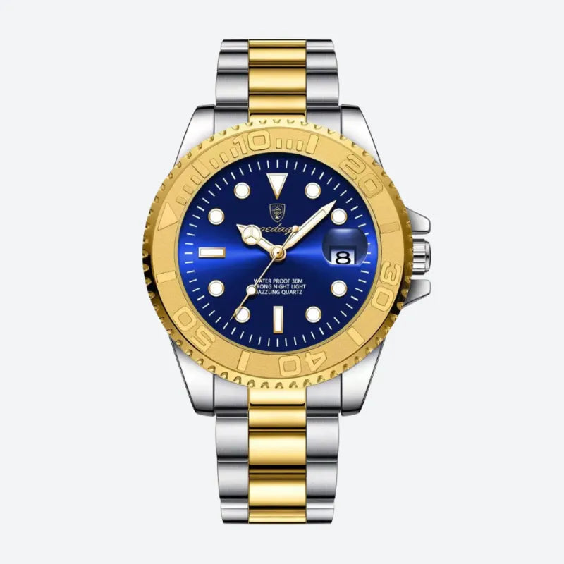 Détail du cadran de la montre à quartz homme