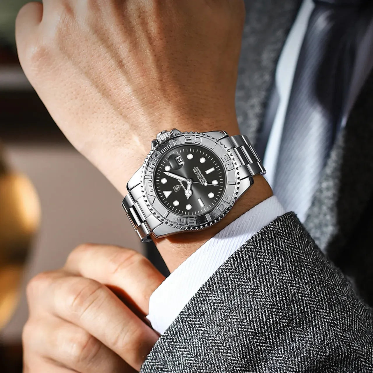 Fermoir du bracelet acier de la montre quartz homme