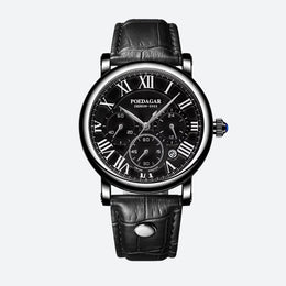 Montre Ronde Homme Chronographe Quartz Chiffres Romains