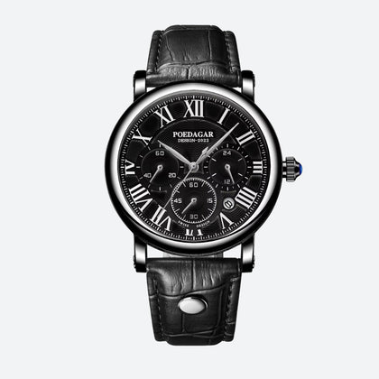 Montre Ronde Homme Chronographe Quartz Chiffres Romains
