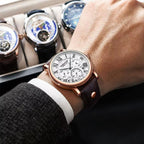 Montre Ronde Homme Chronographe Quartz Chiffres Romains - vue 4 - Montrelio