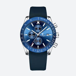 Montre Ronde Homme Chronographe Quartz Silicone