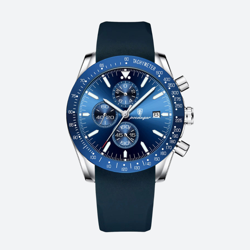 Montre Ronde Homme Chronographe Quartz Silicone - vue 1 - Montrelio