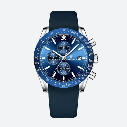 Montre Ronde Homme Chronographe Quartz Silicone - vue 1 - Montrelio