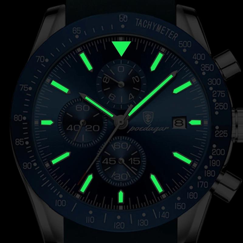 Montre Ronde Homme Chronographe Quartz Silicone - vue 5 - Montrelio