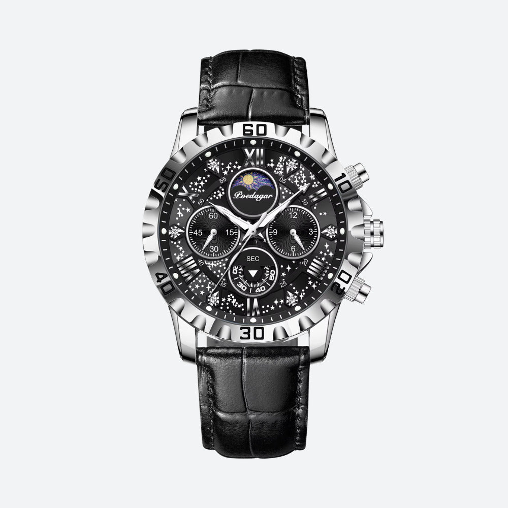 Montre Ronde Homme Chronographe Quartz, Verre Saphir - vue 2 - Montrelio