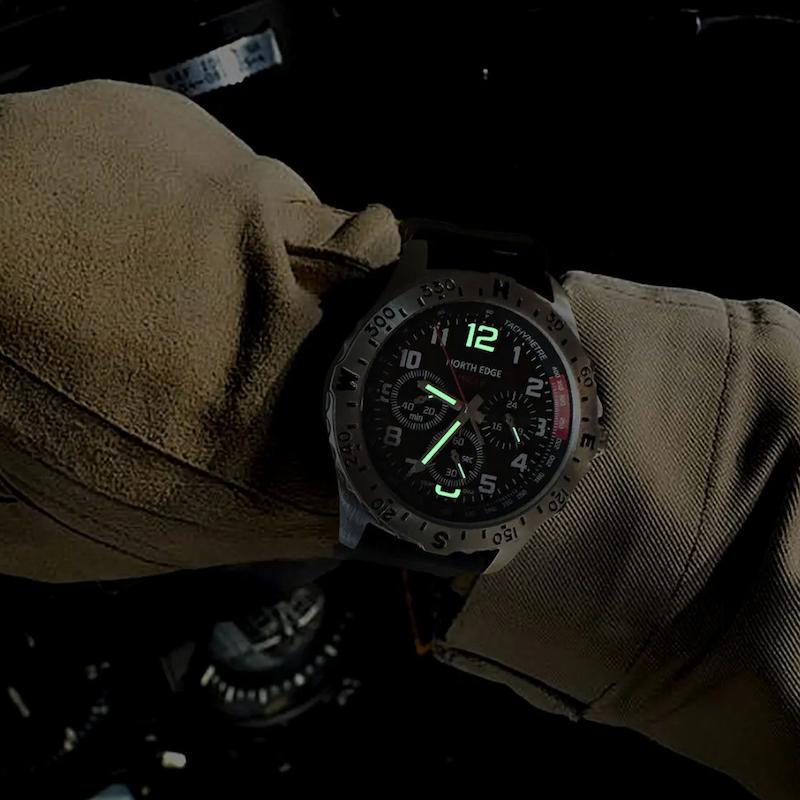 Montre solaire chronographe homme, cadran 44mm - vue 4 - Montrelio