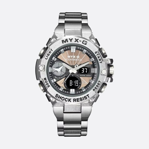 Montre solaire chronographe homme en acier - vue 1 - Montrelio