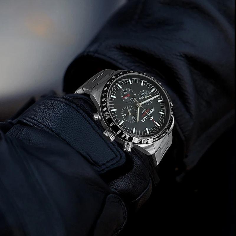Montre Solaire Chronographe Homme Étanche 50M - vue 3 - Montrelio