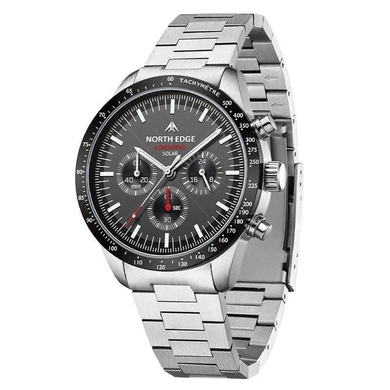 Montre Solaire Chronographe Homme Étanche 50M - vue 2 - Montrelio