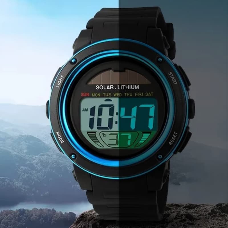 Montre Solaire Digitale Homme avec Chronographe et Alarme - vue 3 - Montrelio