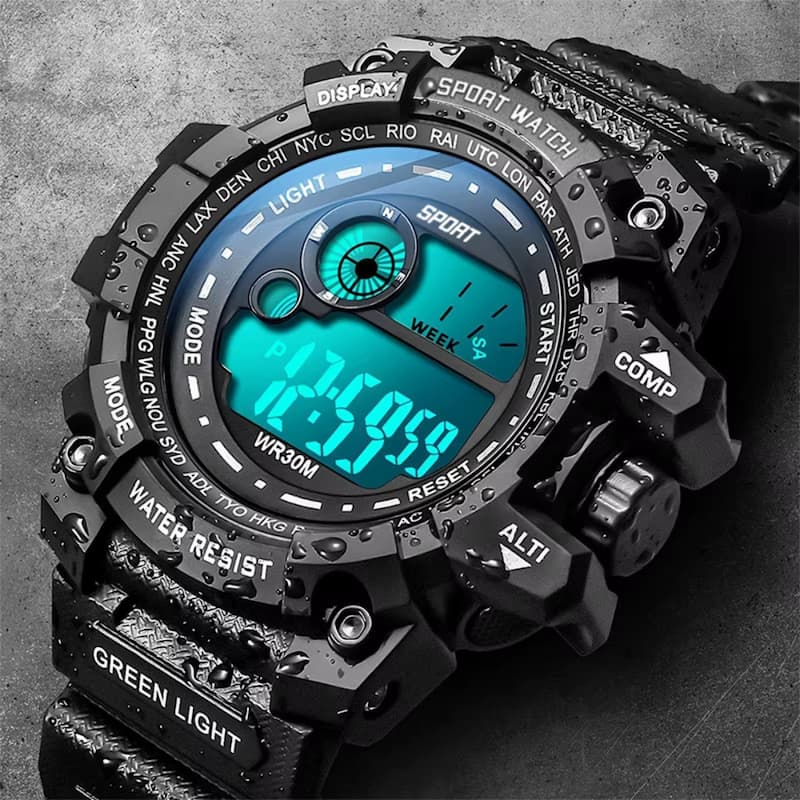 Montre Sport Digitale Homme 50 mm Robuste - vue 4 - Montrelio