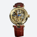 Montre Squelette Femme Automatique Cuir Marron - vue 1 - Montrelio