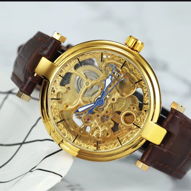 Montre Squelette Femme Automatique Cuir Marron - vue 5 - Montrelio