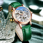 Montre Squelette Femme Automatique Étanche Cuir Véritable - vue 3 - Montrelio
