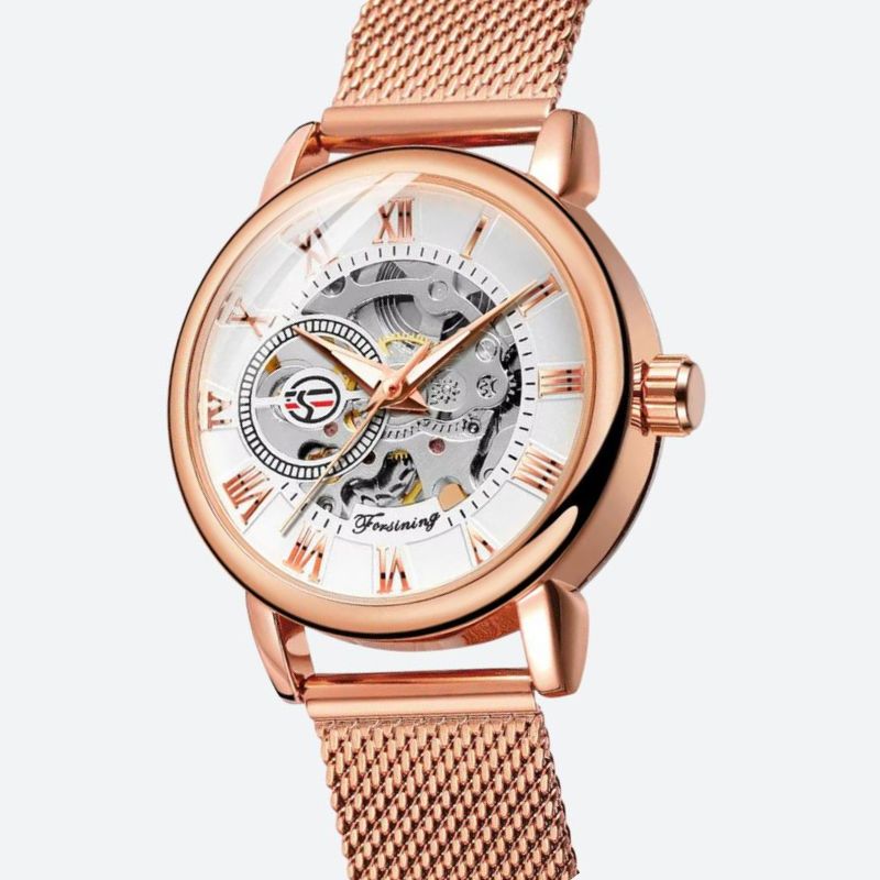 Montre Squelette Femme Automatique Maille Milanaise - vue 1 - Montrelio