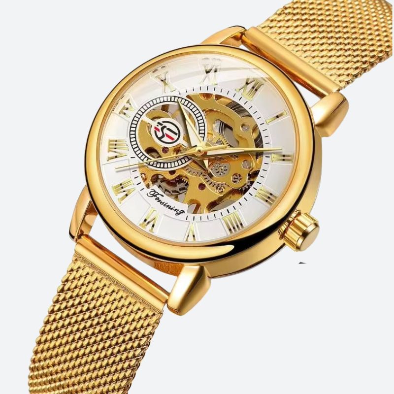 Montre Squelette Femme Automatique Maille Milanaise - vue 4 - Montrelio