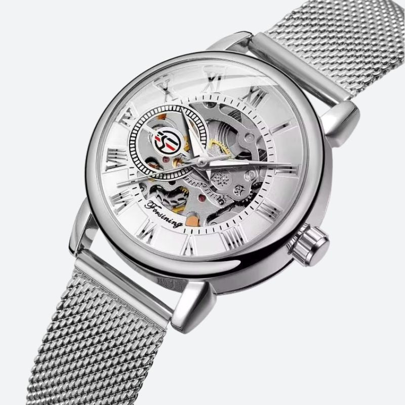 Montre Squelette Femme Automatique Maille Milanaise - vue 5 - Montrelio