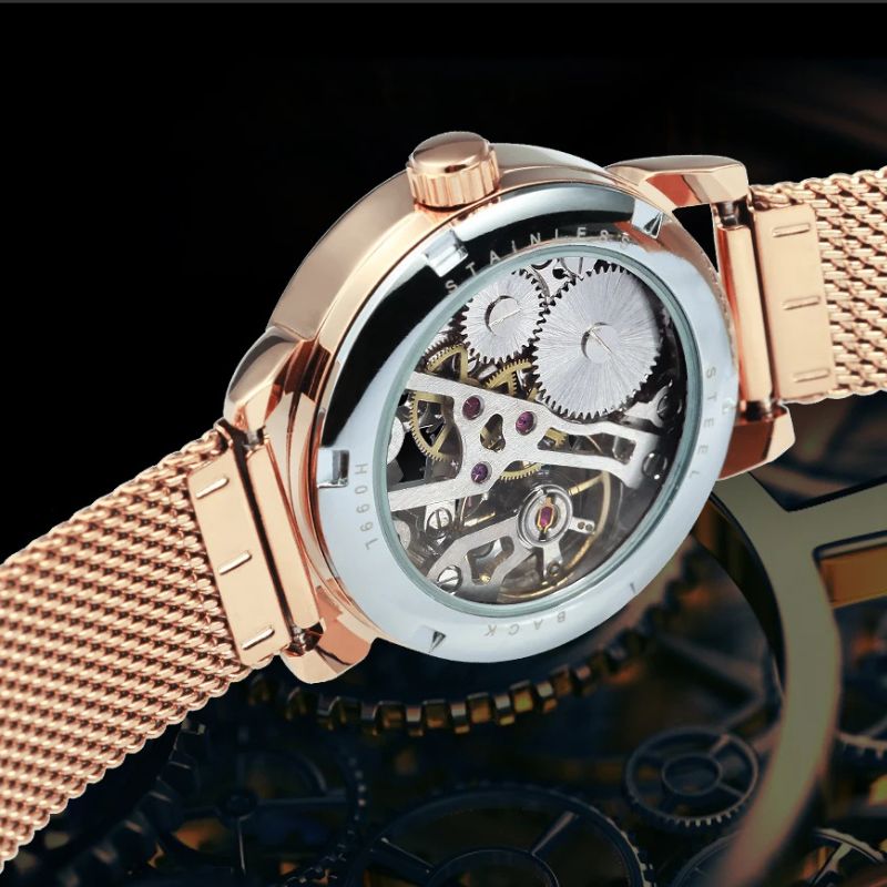 Montre Squelette Femme Automatique Mécanisme Apparent - vue 4 - Montrelio
