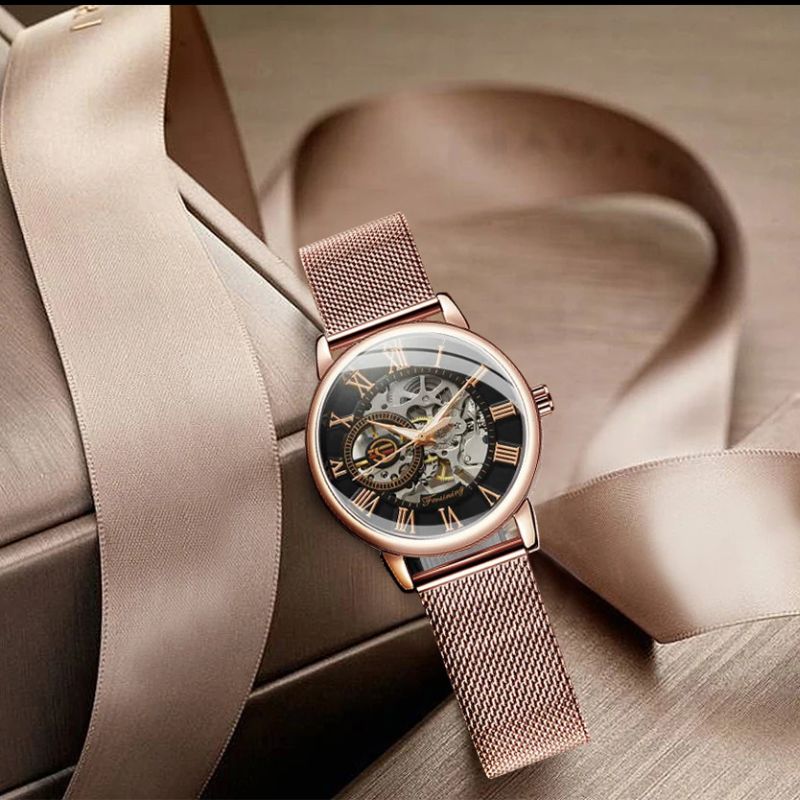 Montre Squelette Femme Automatique Mécanisme Apparent - vue 5 - Montrelio