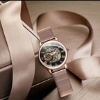 Montre Squelette Femme Automatique Mécanisme Apparent - vue 5 - Montrelio
