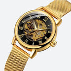 Montre Squelette Femme Métal Automatique Maille Milanaise - vue 4 - Montrelio