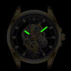 Montre Squelette Homme Acier Doré Quartz Lumineux - vue 6 - Montrelio