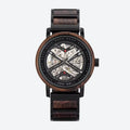 Montre Squelette Homme Acier et Bois Mécanique - vue 1 - Montrelio