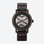 Montre Squelette Homme Acier et Bois Mécanique - vue 1 - Montrelio