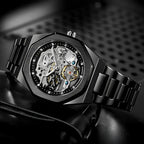 Boîtier en acier brossé de la montre squelette homme
