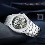 Mécanisme apparent de la montre squelette homme haut de gamme