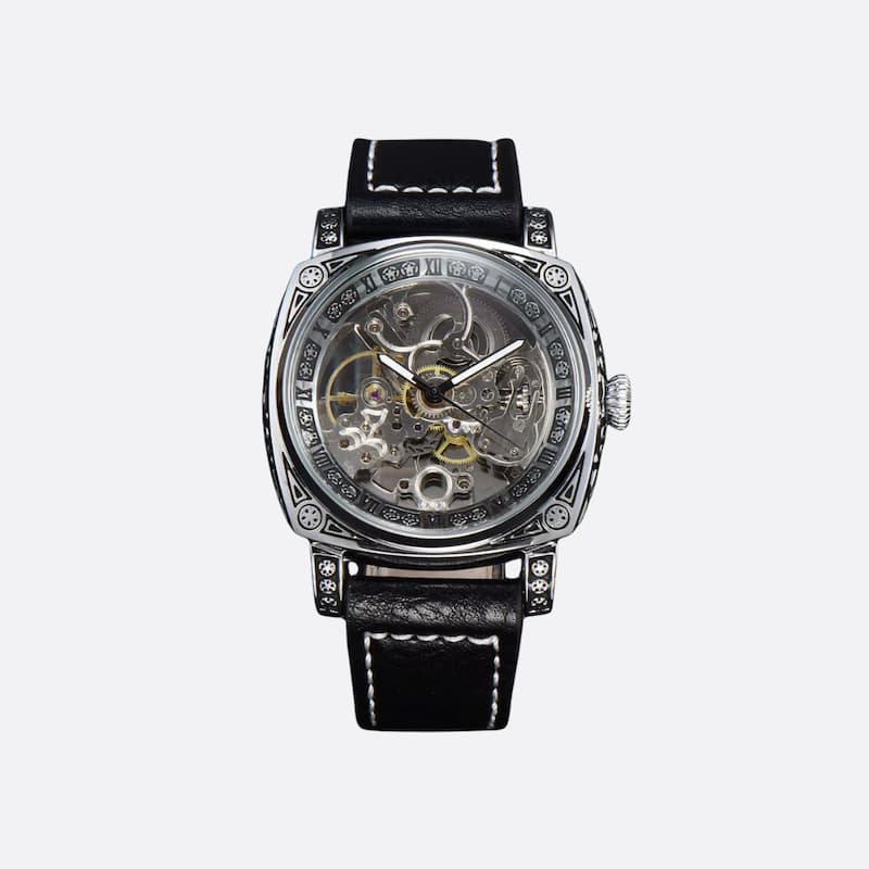 Montre Squelette Homme Automatique Design Gravé - vue 1 - Montrelio