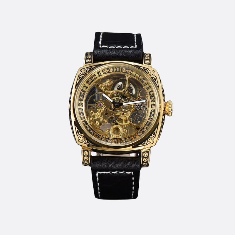 Montre Squelette Homme Automatique Design Gravé - vue 2 - Montrelio