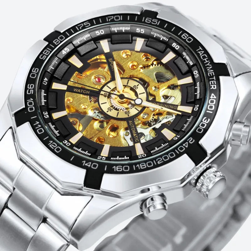 Lunette tachymétrique de la montre squelette homme