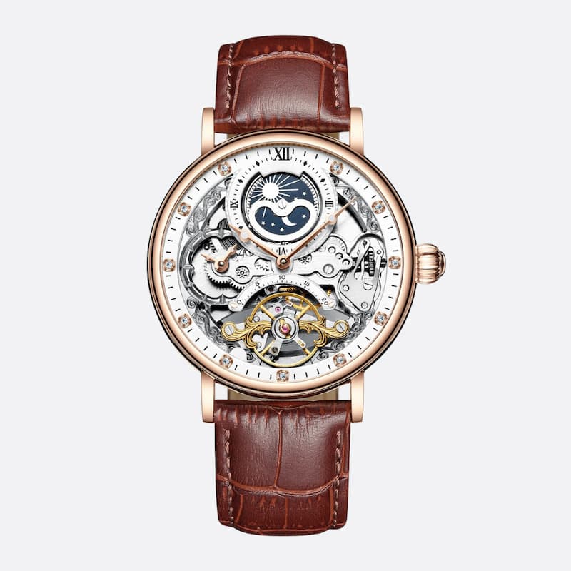Montre Squelette Homme Tourbillon et Phase de Lune - vue 1 - Montrelio
