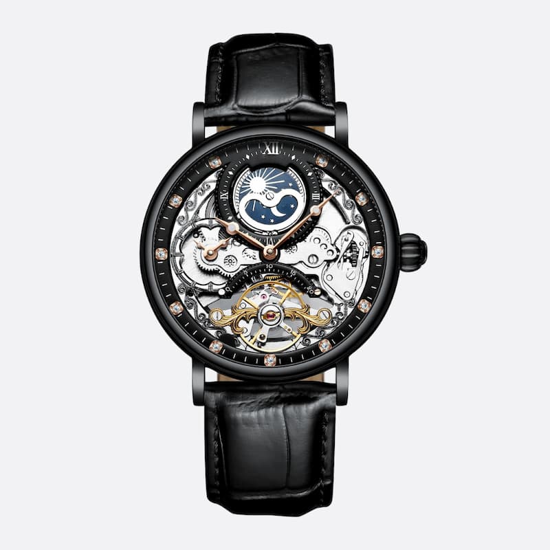 Montre Squelette Homme Tourbillon et Phase de Lune - vue 3 - Montrelio