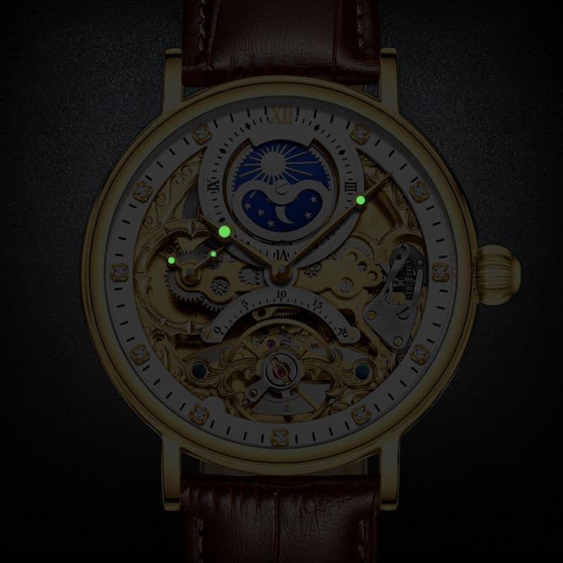 Montre Squelette Homme Tourbillon et Phase de Lune - vue 5 - Montrelio