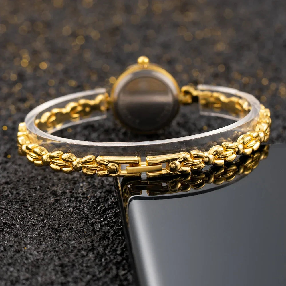 Montre Vintage Femme Bracelet Bijou Petit Cadran Rond - vue 2 - Montrelio