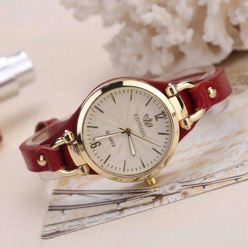 Montre Vintage Femme Bracelet Cuir Coloré - vue 2 - Montrelio