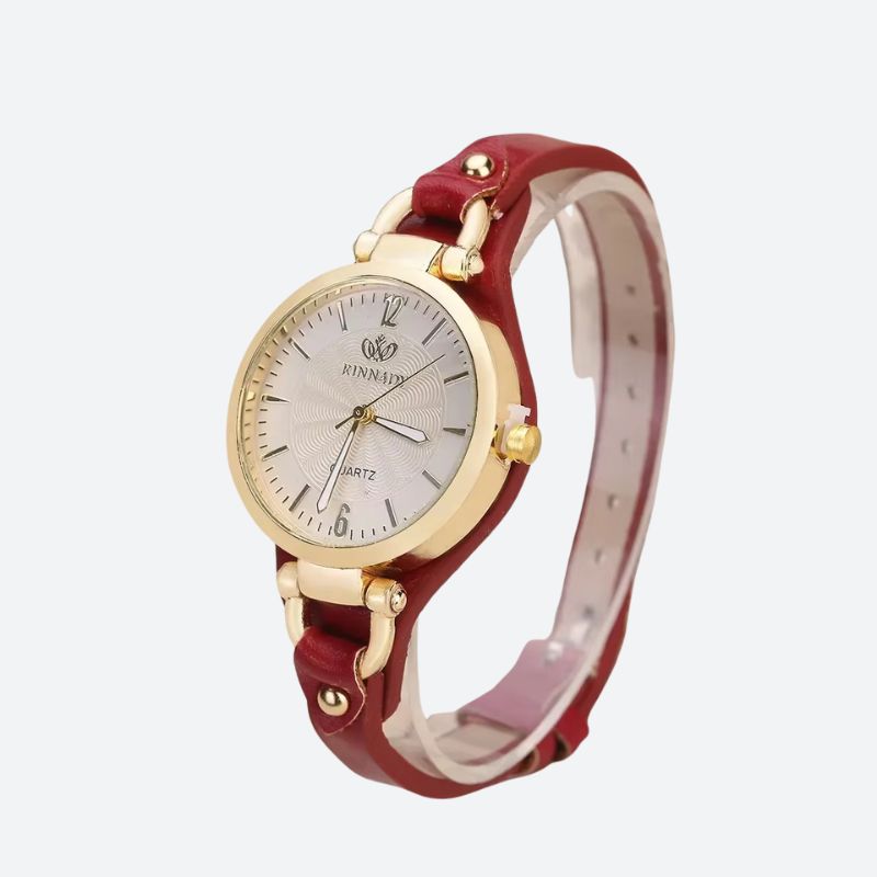 Montre Vintage Femme Bracelet Cuir Coloré - vue 4 - Montrelio