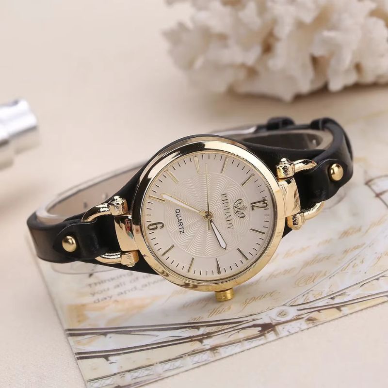 Montre Vintage Femme Bracelet Cuir Coloré - vue 9 - Montrelio