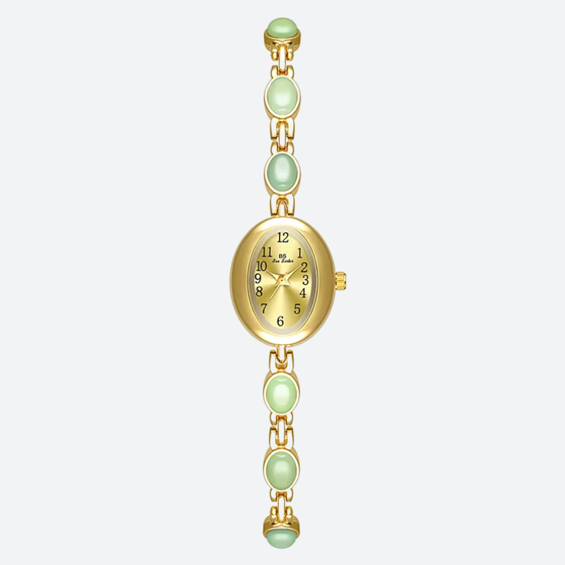 Montre Vintage Femme Bracelet Maille et Cabochons - vue 3 - Montrelio