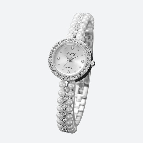 Montre Vintage Femme Bracelet Perles et Strass - vue 1 - Montrelio
