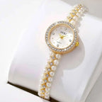 Montre Vintage Femme Bracelet Perles et Strass - vue 4 - Montrelio