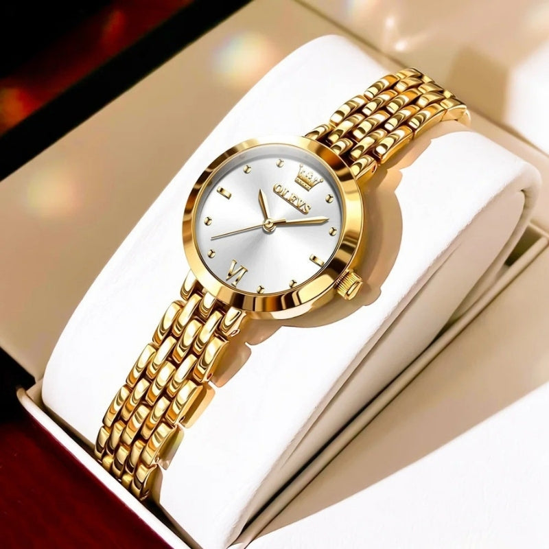 Montre Vintage Femme Dorée Quartz Acier - vue 4 - Montrelio