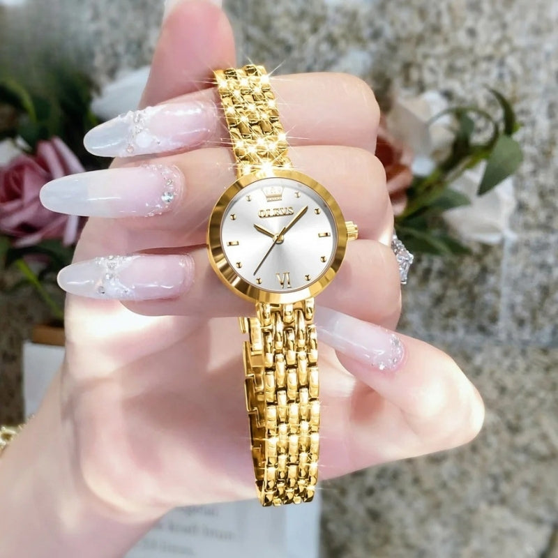 Montre Vintage Femme Dorée Quartz Acier - vue 5 - Montrelio