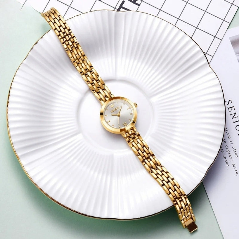 Montre Vintage Femme Dorée Quartz Acier - vue 8 - Montrelio